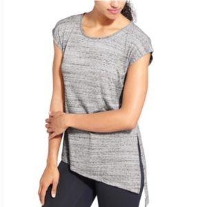Athleta heathered gray side tie short sleeve t-shirt athleisure